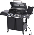 4-Burner Propane Gas BBQ Grill with Side Burner, Cast Iron 50,000 BTU Stainless Steel Grates P59496