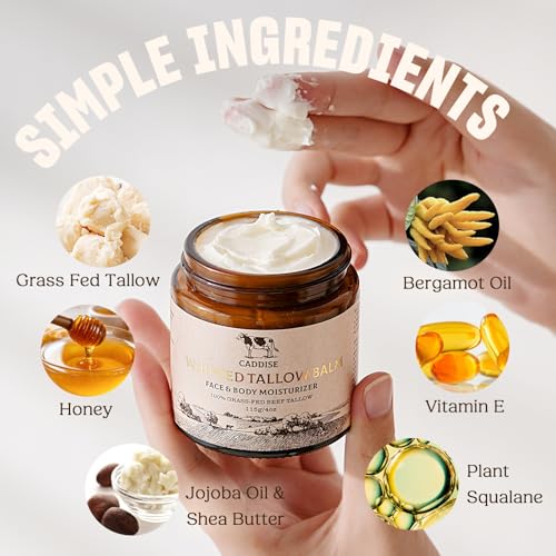 100% Grass-Fed Handmade Beef Tallow Cream Moisturizer, 4 Oz O249042