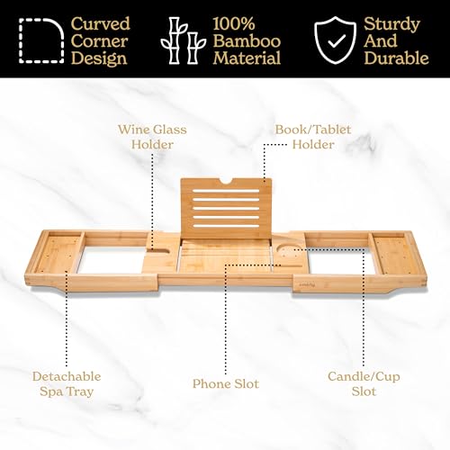 Expandable Bamboo Bathtub Tray W2530