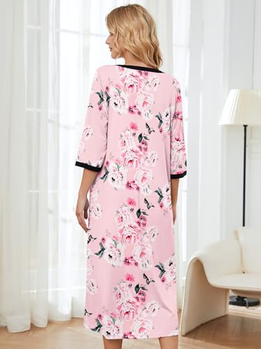 Moo Moo Nightgown House Dress Zip up Robes Long Lounge Dress House Coat N865244