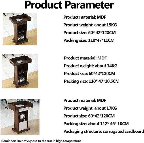 Wood Stand Floor Standing Podium with Storage Shelf O176934