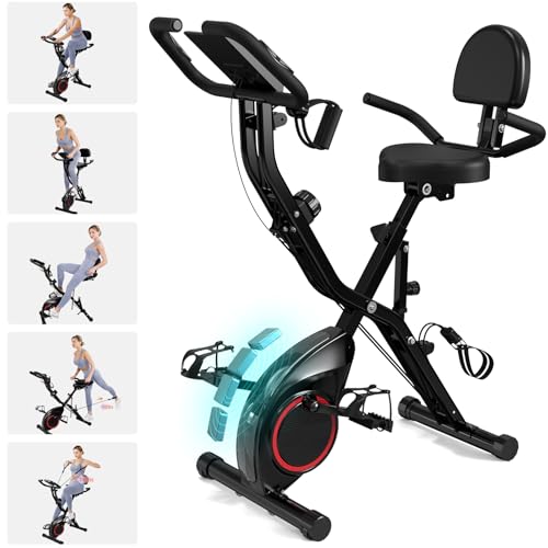 5 IN 1 Foldable Exercise Bike with 16-Level Magnetic Resistance X183383