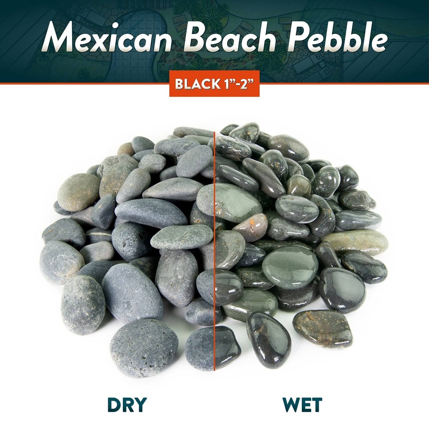 Mexican Beach Pebbles 40 lbs Smooth Round Stones V96399