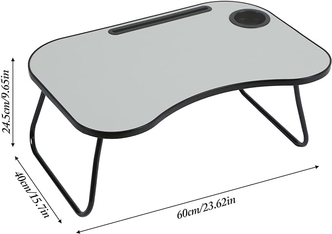 Gray Foldable Laptop Table with Cup Holder H9940