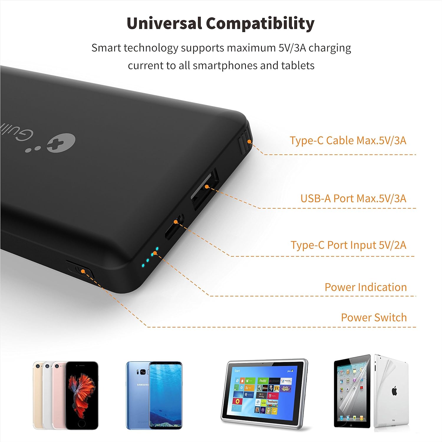 10000mAh 5V/3A Portable Power Bank D616