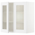 White 30x15x30 Wall Cabinet with 2 Glass Doors R1841