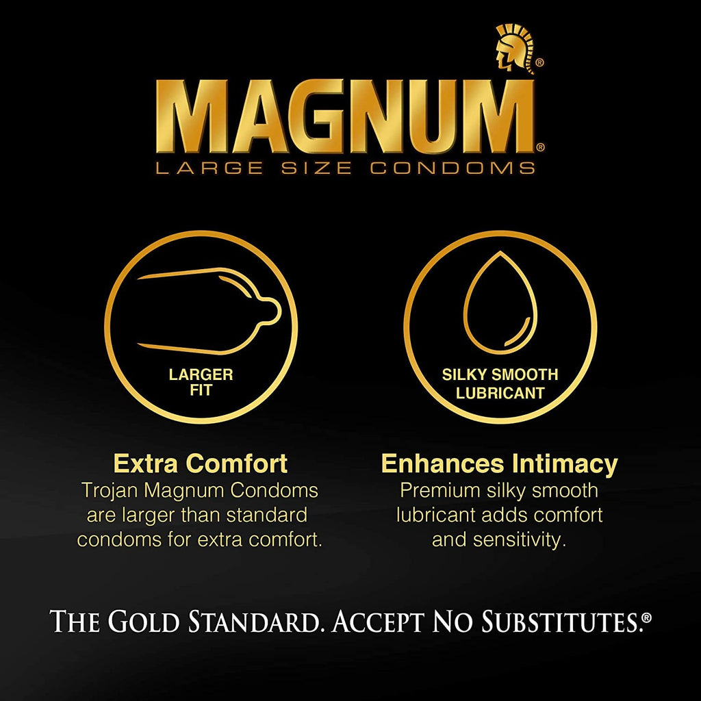 Magnum XL Lubricated Latex Condoms 12 Each C5647