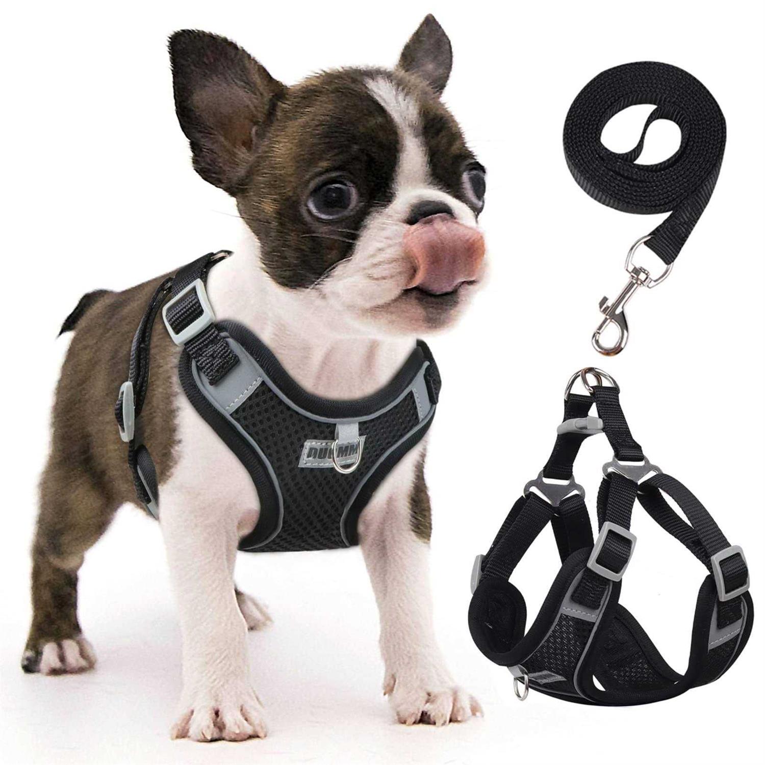 Adjustable Reflective Dog Harness with 2 Leash Clips X22782