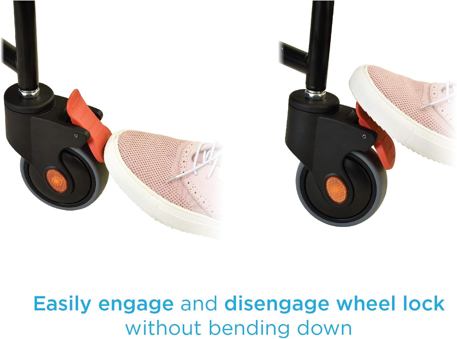 Hammertone Transport Chair Commode with Locking Wheels and Removable Padded Seat A220