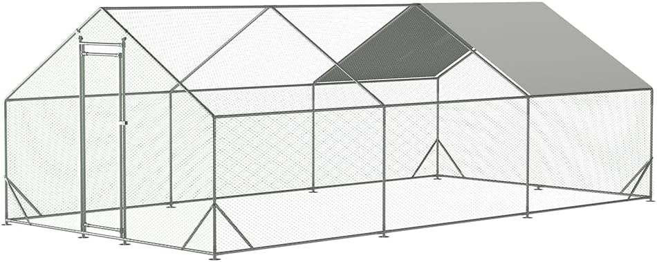 Large Metal Chicken Coop with Waterproof Cover (XL) H81593
