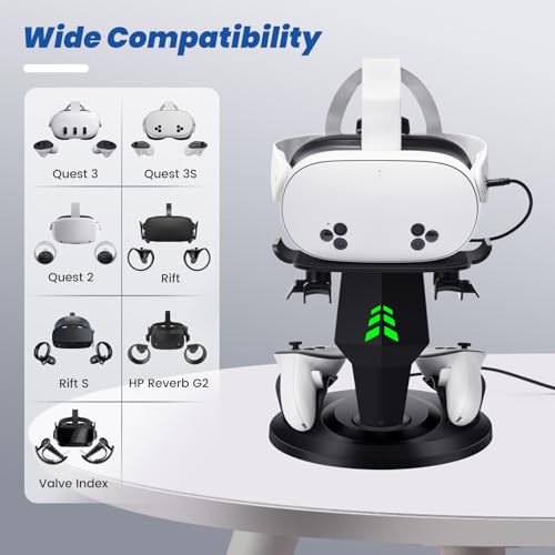 VR Charging Stand for Quest 3, Quest 3S, Quest 2 Headset Q7865