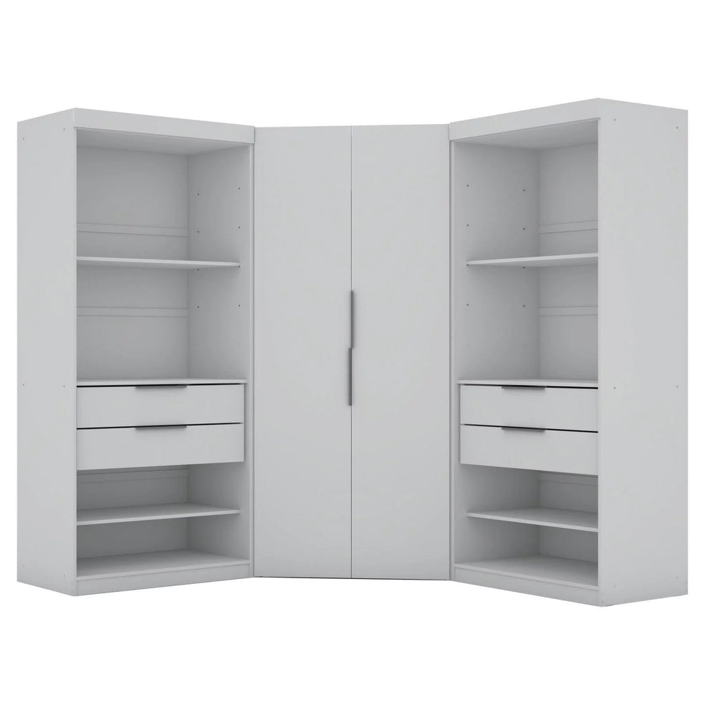 White 4 Drawer Corner Wardrobe Set of 3 G908334