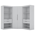 White 4 Drawer Corner Wardrobe Set of 3 G908334