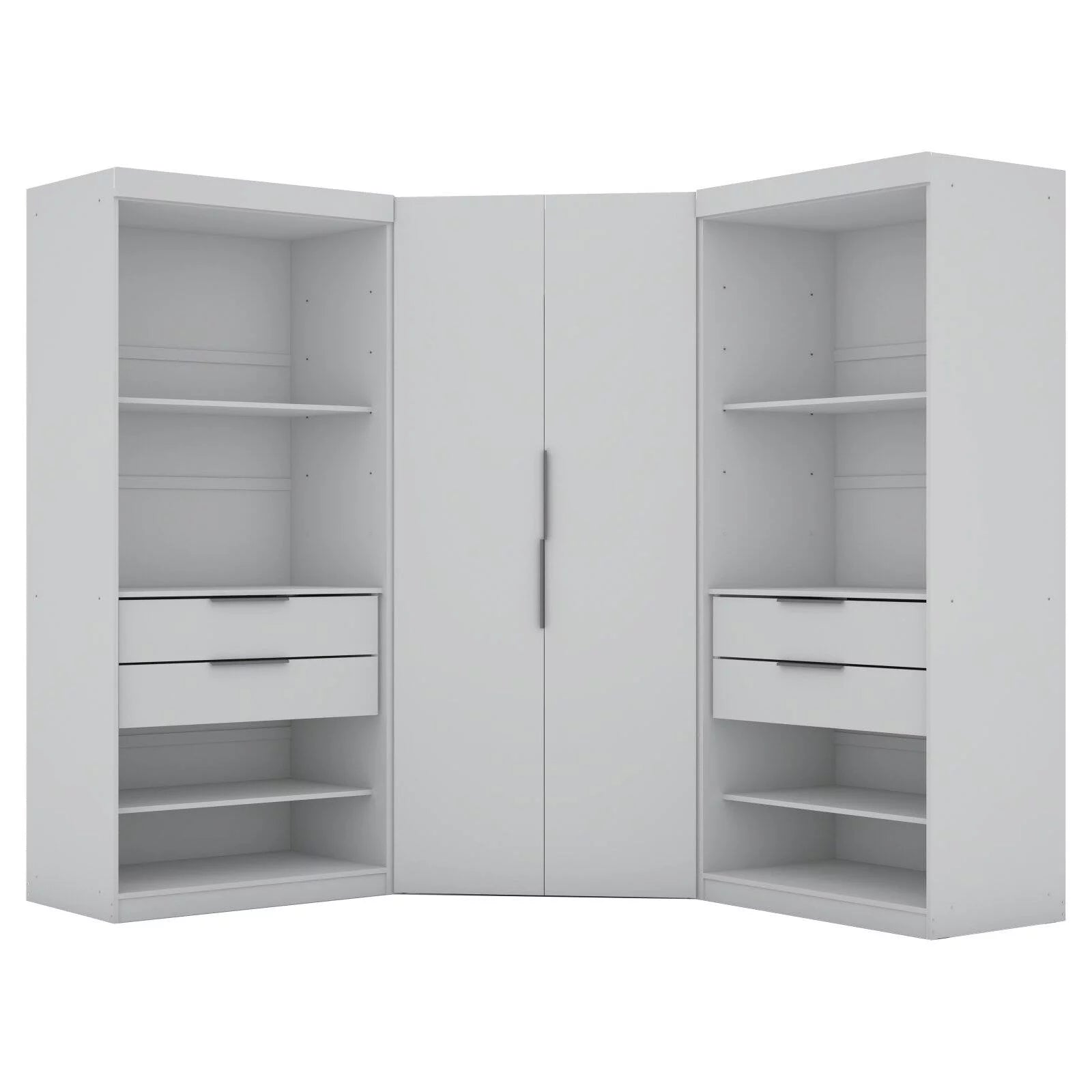 White 4 Drawer Corner Wardrobe Set of 3 G908334