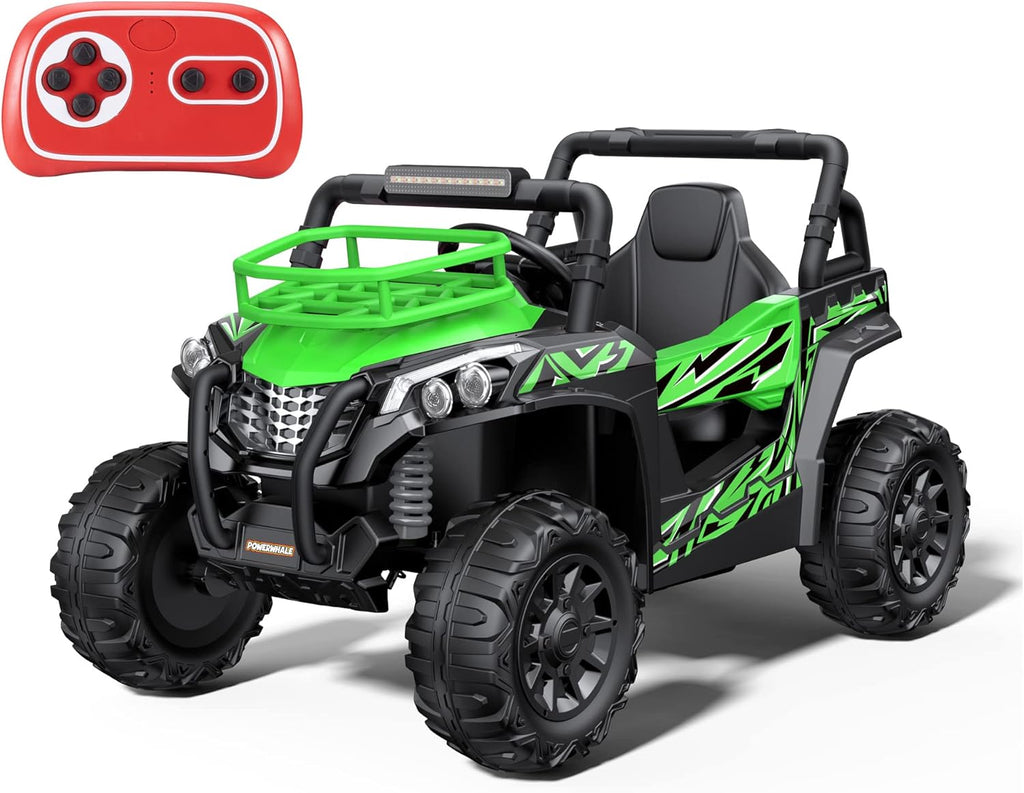 24V UTV Battery Powered Ride On Car with Remote Control 4WD Electric Car, Green, Large O7537
