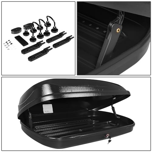 12.7 cu. ft. Black Hard Shell Rooftop Cargo Carrier 55 x 34.5 x 14 Inches 110 LBS T52372
