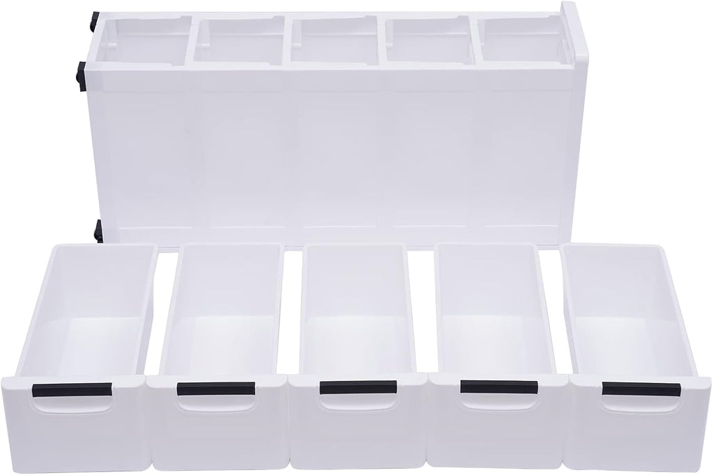 White 5 Drawer Plastic Storage Cabinet with Wheels Z682