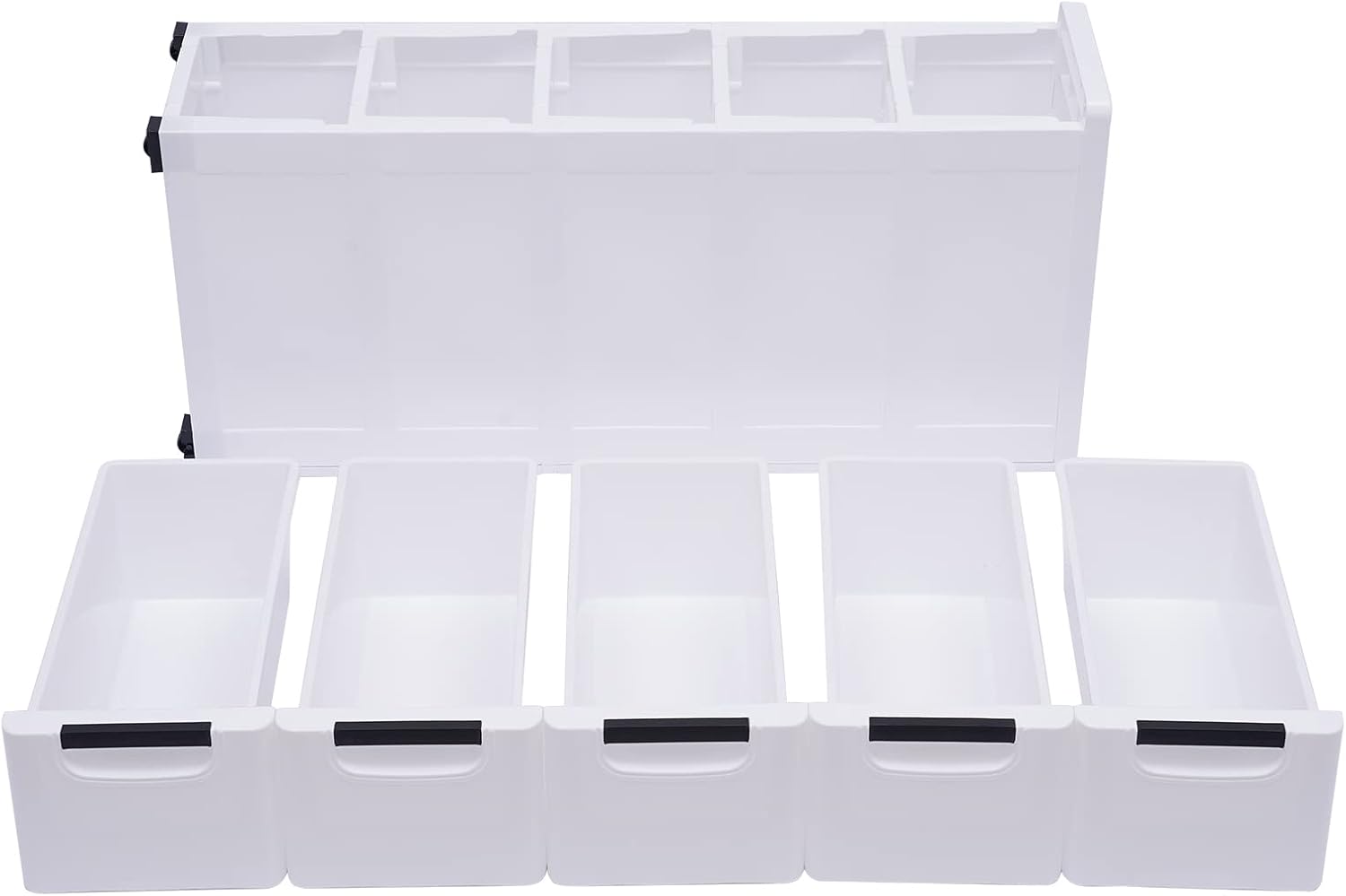 White 5 Drawer Plastic Storage Cabinet with Wheels Z682