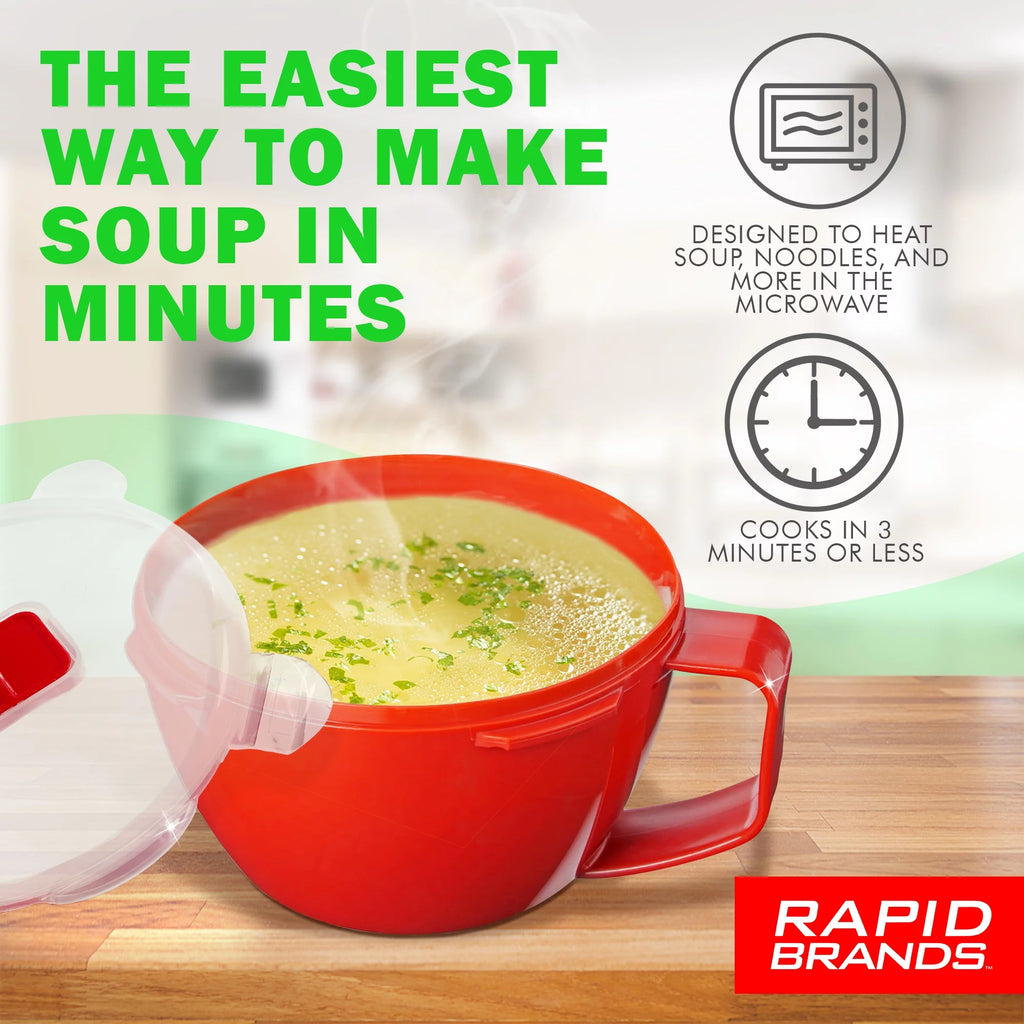 Red Microwaveable BPA-Free Soup Bowl T419