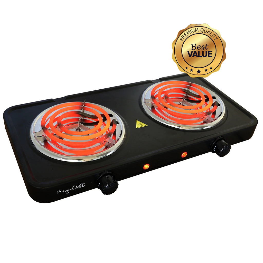 Matte Black Electric Dual Coil Burner Cooktop K206