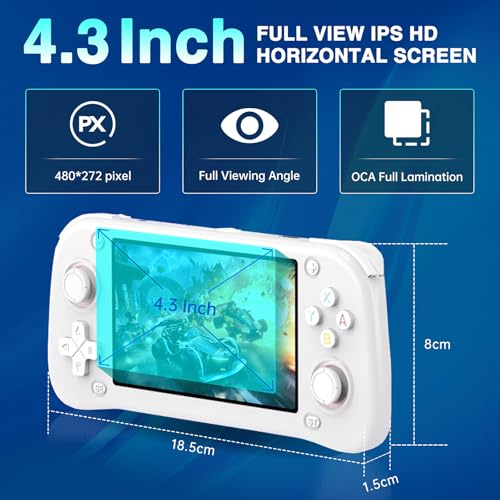 4.3" Retro Gaming Console Handheld Portable Game Console 128GB TF Card S196964