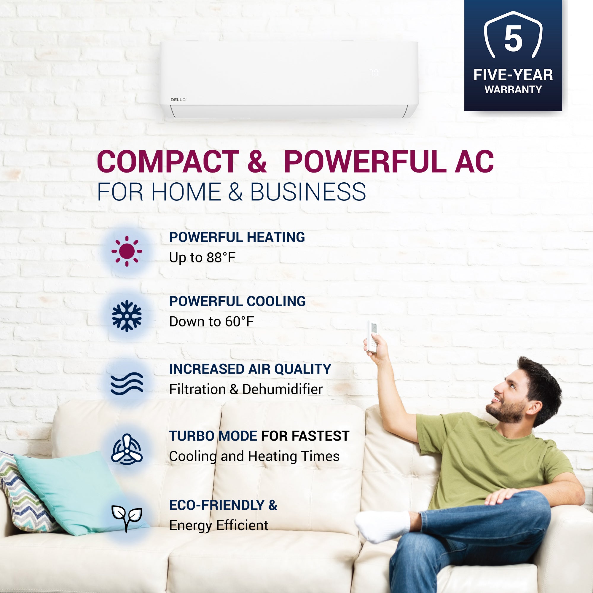 12,000 BTU Mini Split AC with Heat Pump S58051