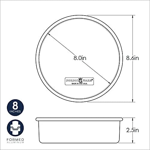 Nonstick 8" Round Aluminum Cake Pan K86787