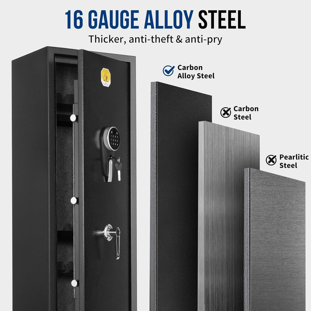 6 Long Gun Safe with Keys Keypad Wall Mount N47565