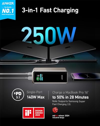 27,650mAh 250W Power Bank with 100W Charging Base, 3-Port Portable Charger W50267