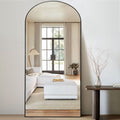 71''x31'' Black Arched Floor Mirror J9188