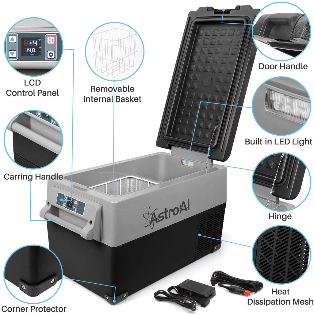 37 Quart Portable Refrigerator Freezer 12/24V DC 100/240V AC O277