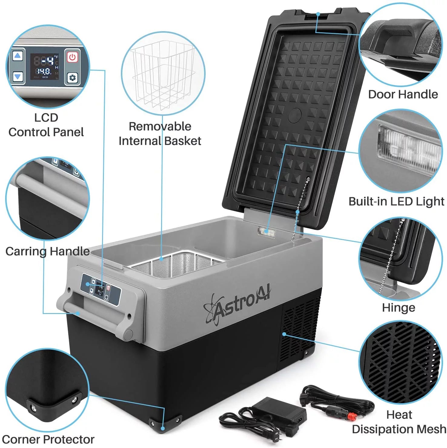 37 Quart Portable Refrigerator Freezer 12/24V DC 100/240V AC O277
