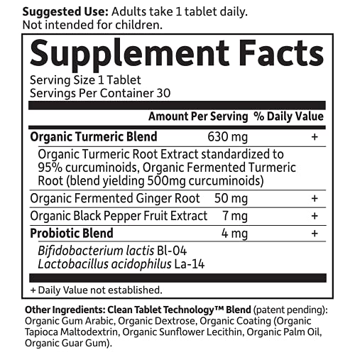 30 Tablets Turmeric Joints & Mobility Support 500mg Curcumin Black Pepper Organic Herbal Supplements Y350