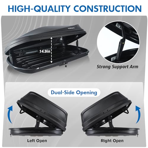 Gray 13 Cubic Feet Rooftop Cargo Box A9586