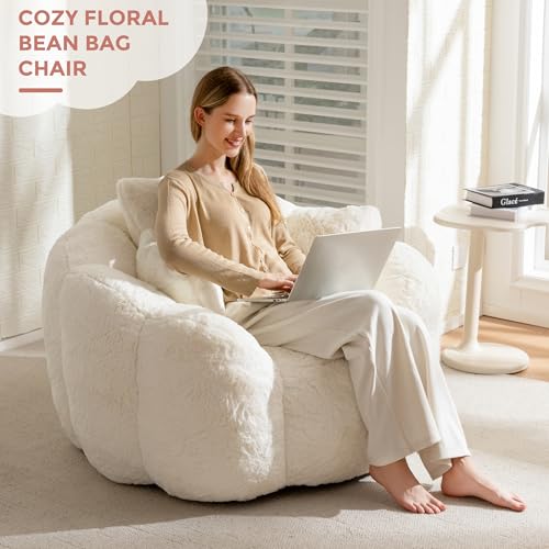Beige Floral Shaped Bean Bag Sofa X359