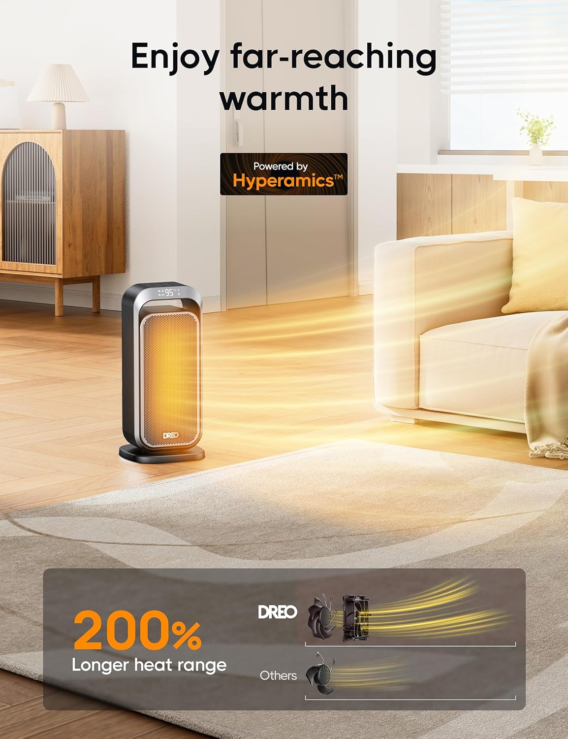 1500W Oil Filled Radiator and 15 Inch Portable Heaters Bundle with Remote Control C914