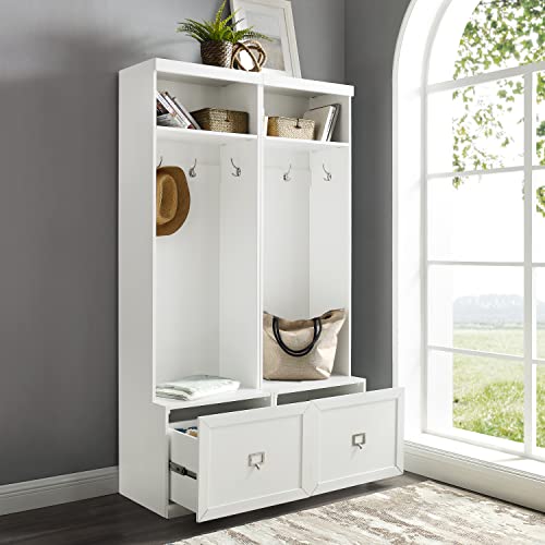 White 2-Piece Entryway Set with 2 Hall Trees K351