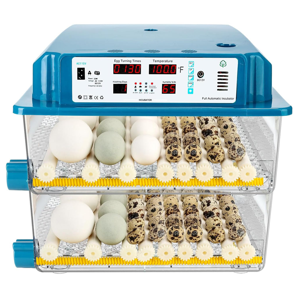 120 Egg Incubator Automatic Temperature Control Humidity Monitoring F352