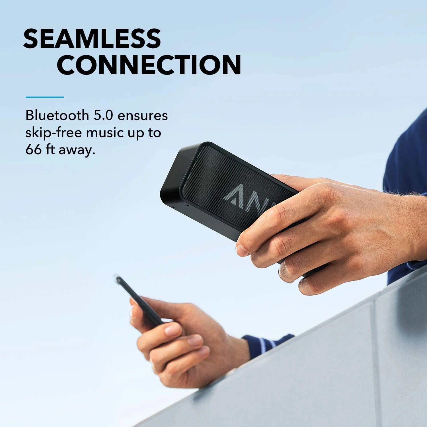 Black Portable Bluetooth Speaker Waterproof 24H Playtime Q108843
