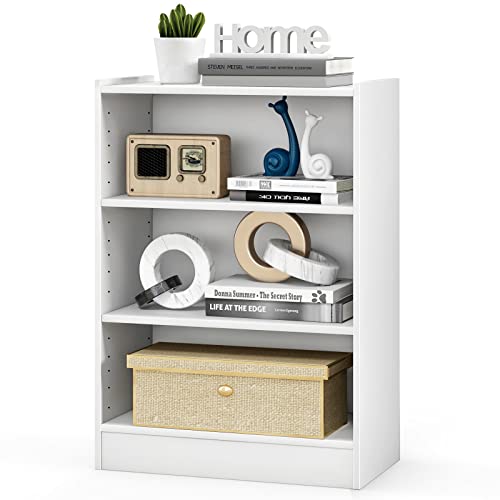 Black 3 Shelf Bookcase with Adjustable Shelves Y947215