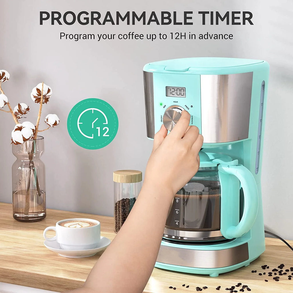 Blue 12-Cup Programmable Drip Coffee Maker N256081