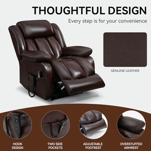 Black Leather Dual Motor Power Lift Recliner Chair L73368