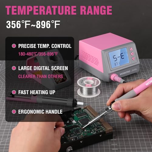 60W Digital Display Soldering Station with 5 Extra Iron Tips S97798