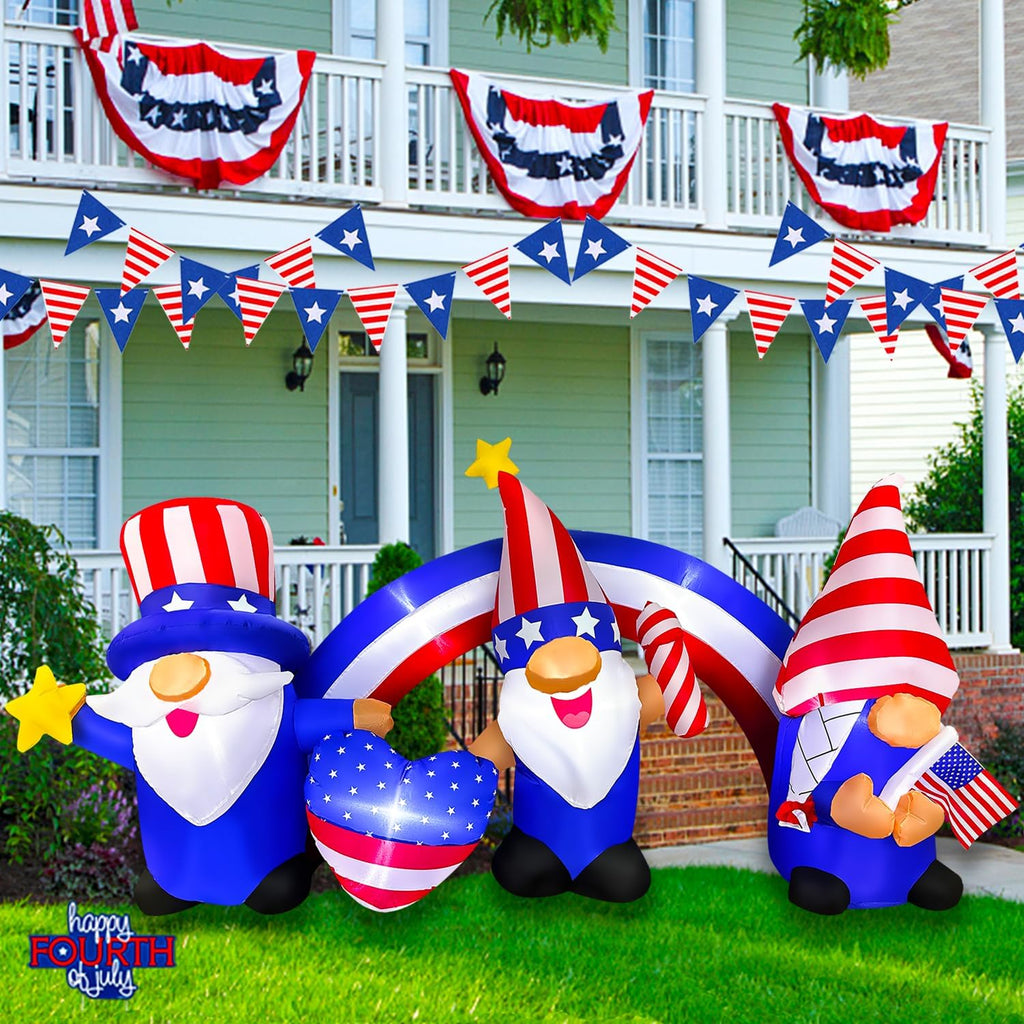 7 FT Inflatable 3 Gnomes with Archway Decorations Z646