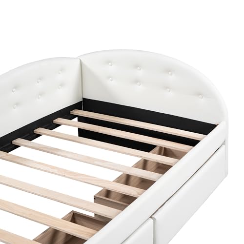 Gray Velvet Twin Size Daybed with Storage Drawers D474
