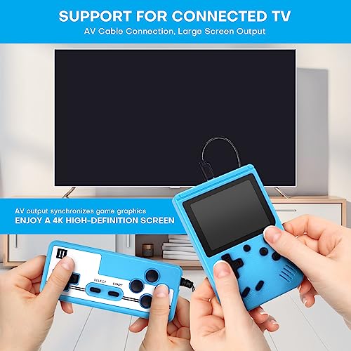 Handheld Retro Video Game Console with 3.0 Inch Screen (Blue-800 Games) N46226