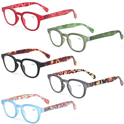 5 Pack Unisex Reading Glasses with Spring Hinge S53297