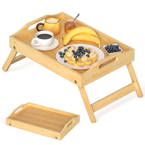 Bamboo Serving Tray with Folding Legs O3992