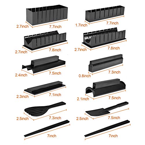 12pcs Sushi Maker Plastic Moulds Set B8038