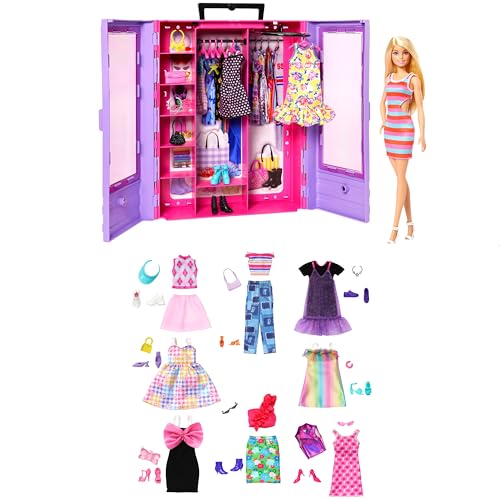 Fashionistas Ultimate Closet with Clothes (3 Outfits) & Fashion Accessories Including 6 Hangers J45445